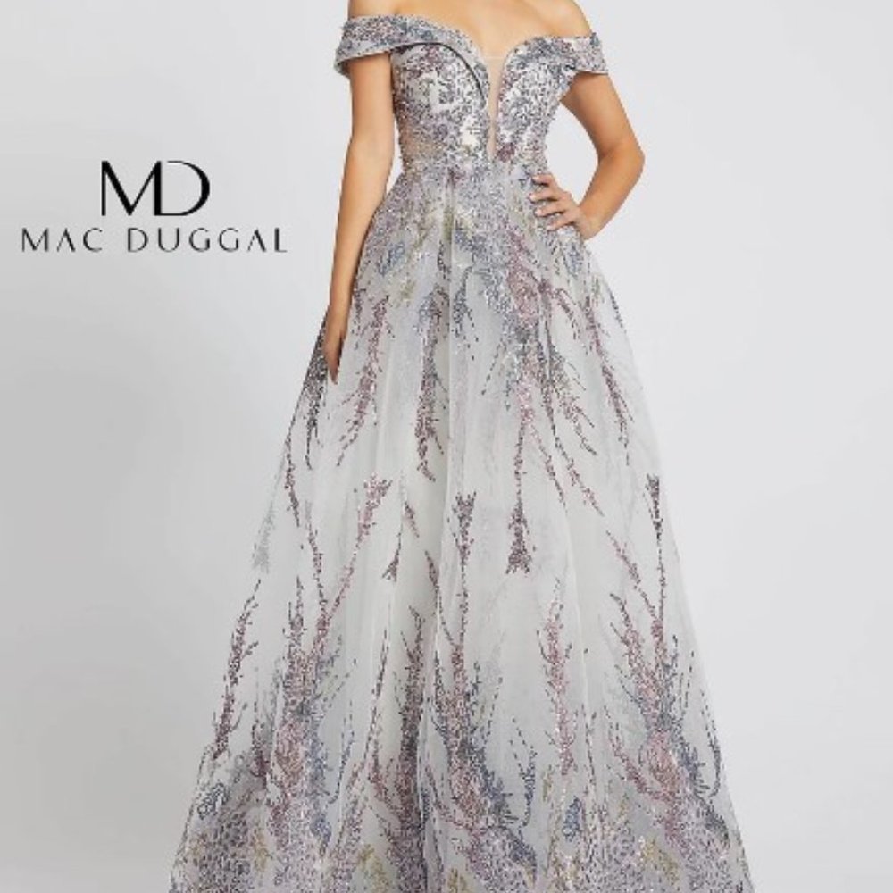 Mac Duggal 20174 Off the Shoulder Gown- Size Small